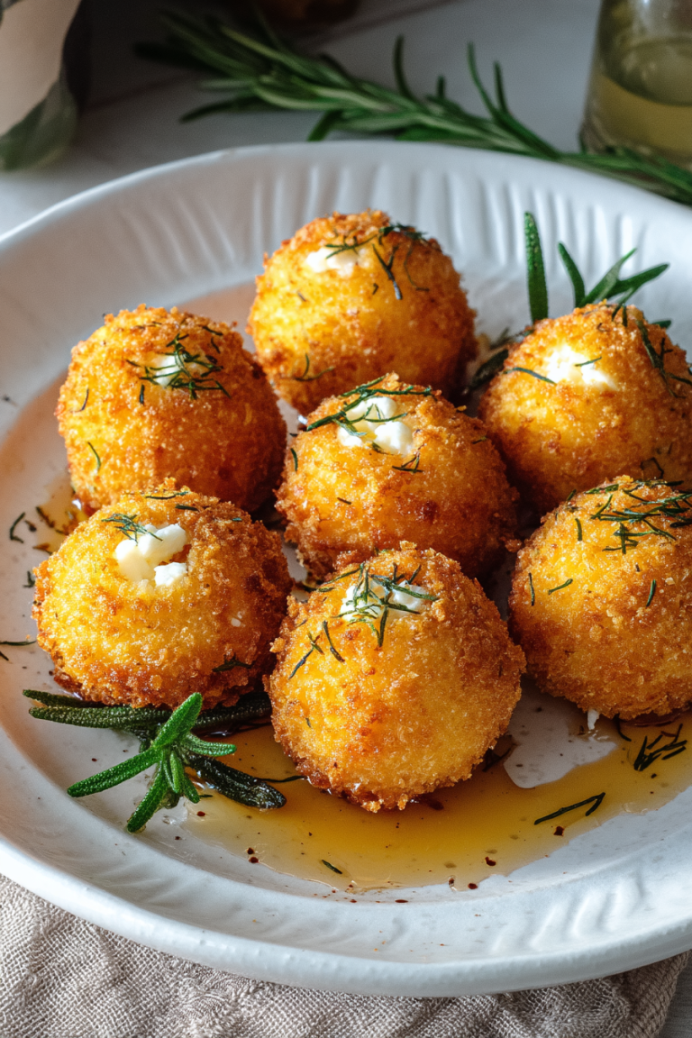 Fried Goat Cheese Balls with Tarragon and Honey