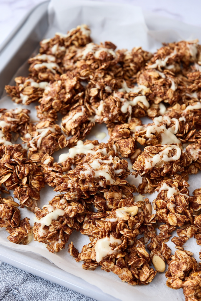 Cinnamon Roll Granola Clusters