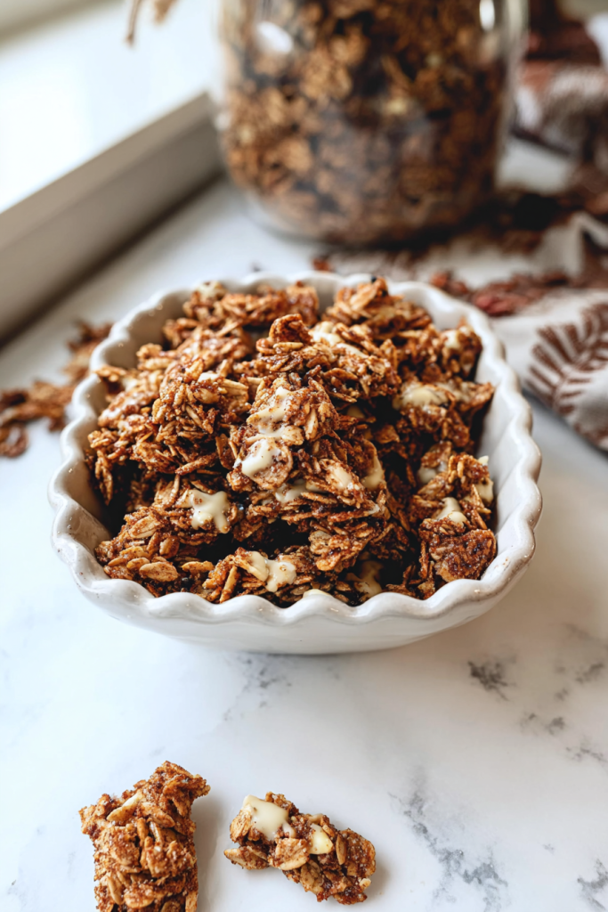 Cinnamon Roll Granola Clusters