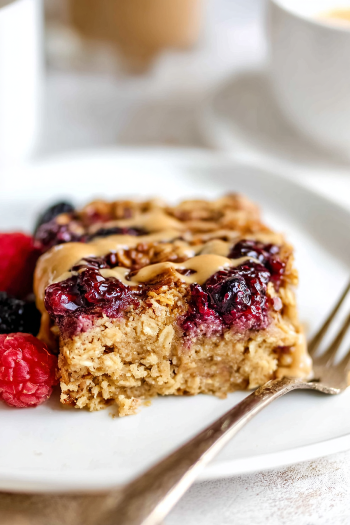Vegan Baked PB & J Oatmeal