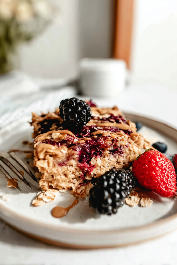 Vegan Baked PB & J Oatmeal