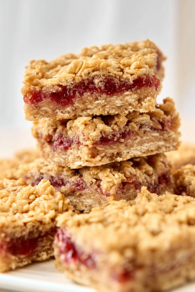 Easy No-Bake Peanut Butter Jelly Oat Bars