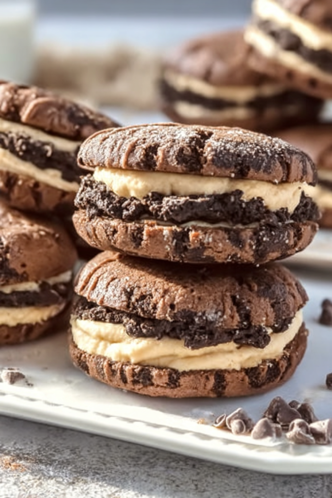 brownie cookie dough sandwich cookies