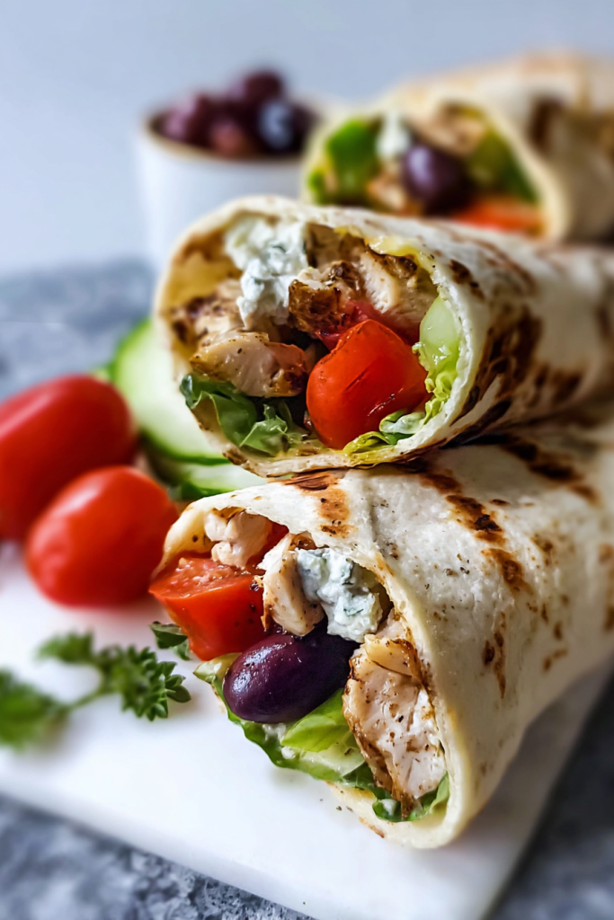 Mediterranean chicken wraps