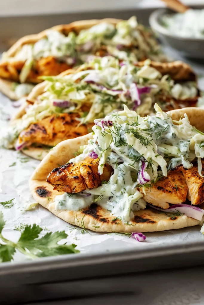 sheet pan chicken pitas