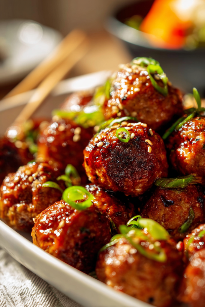 Korean BBQ meatballs