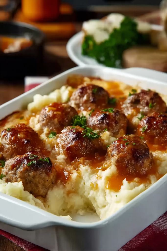 meatball mashed potato bake
