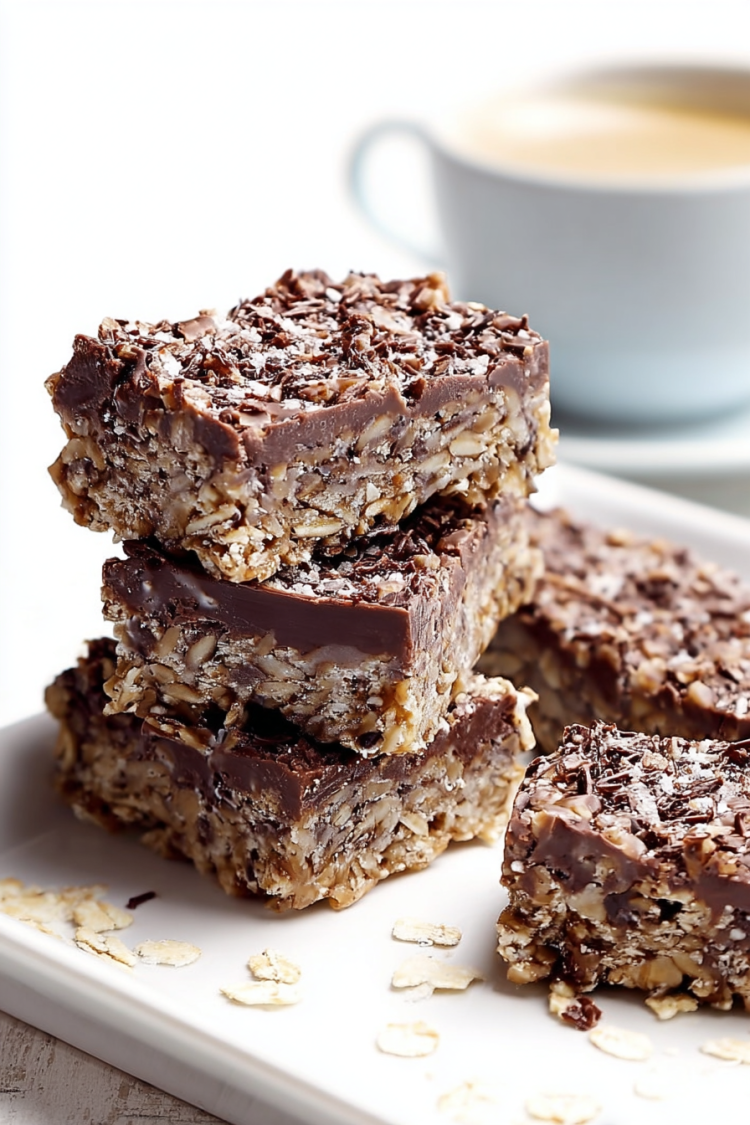 Easy No Bake Chocolate Oatmeal Bars Recipe - Home Fresh Eats | Easy ...