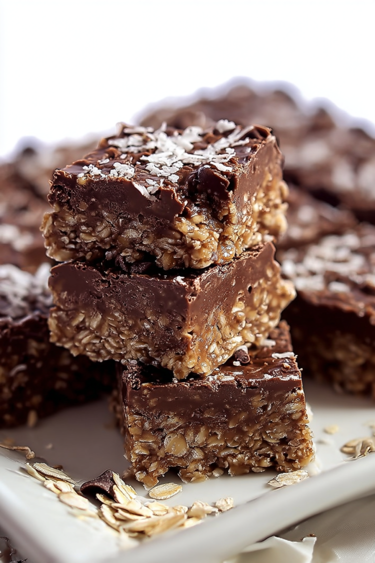 Easy No Bake Chocolate Oatmeal Bars Recipe - Home Fresh Eats | Easy ...
