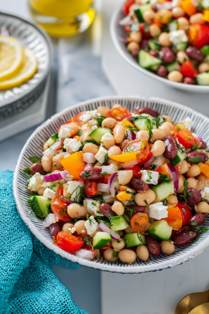 Mediterranean dense bean salad