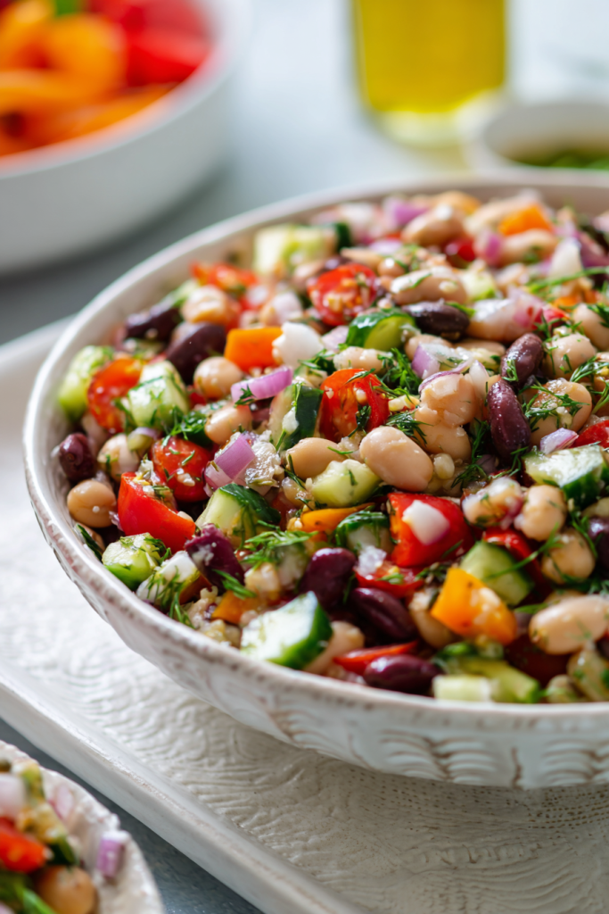 Mediterranean dense bean salad