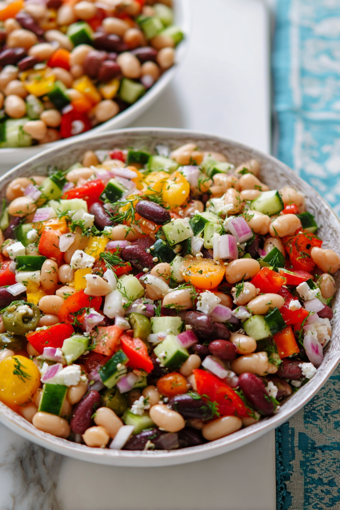 Mediterranean dense bean salad