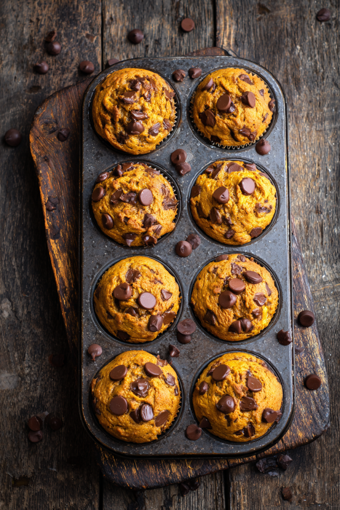 pumpkin chocolate chip muffins