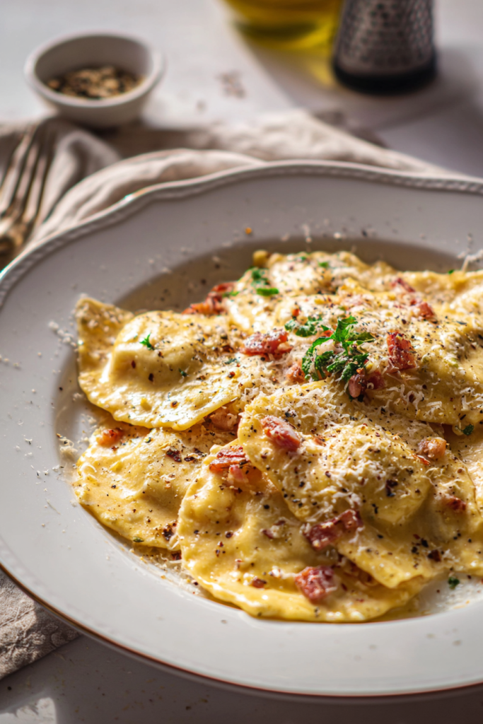 Ravioli Carbonara
