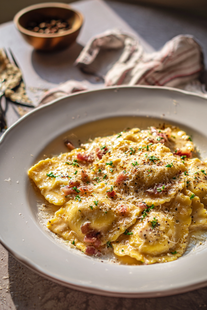 Ravioli Carbonara