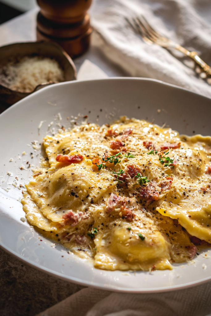 Ravioli Carbonara