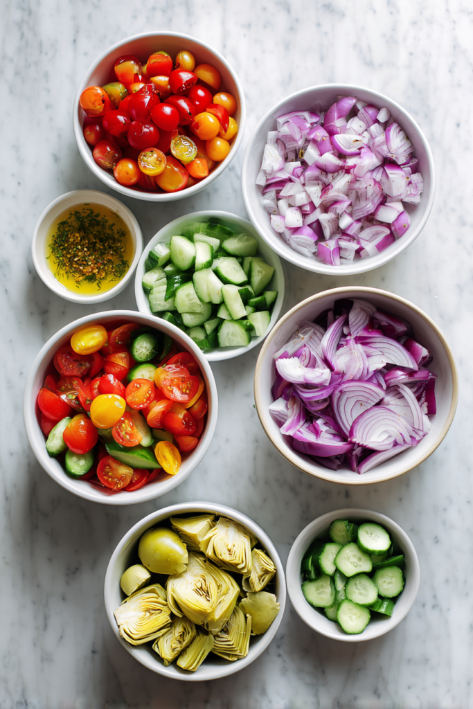 chopped greek pasta salad