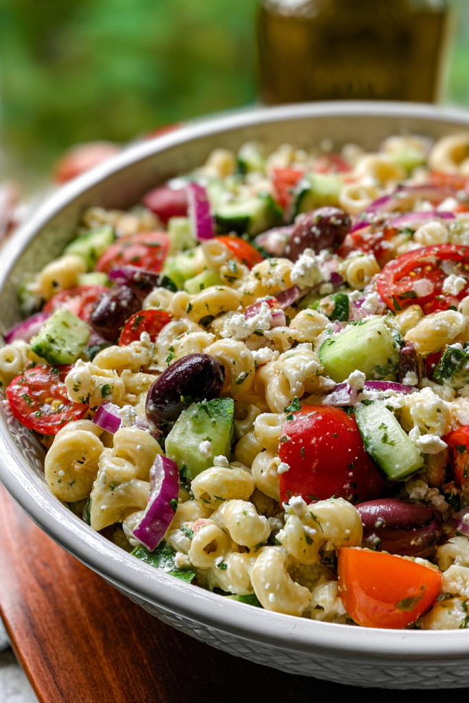 chopped greek pasta salad