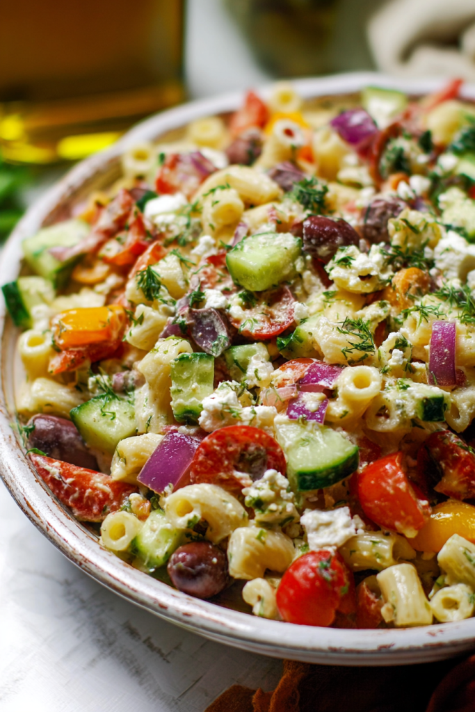 chopped greek pasta salad