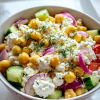 cottage cheese chickpea salad bowl