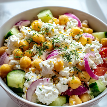 cottage cheese chickpea salad bowl