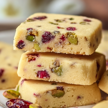 Cranberry Pistachio Shortbread Cookies