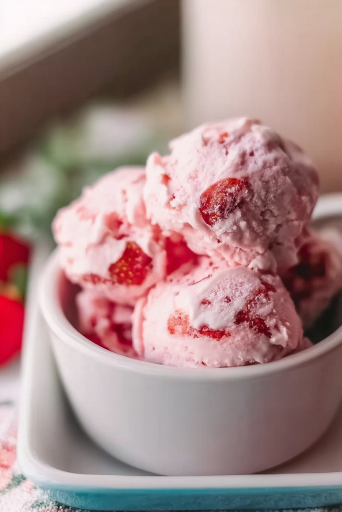 homemade strawberry ice cream