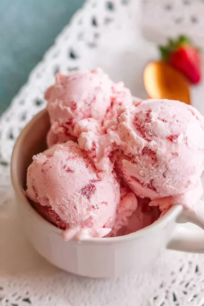 homemade strawberry ice cream