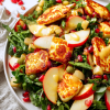 honey glazed halloumi salad