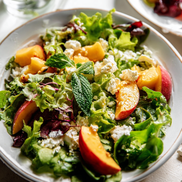peach goat cheese salad