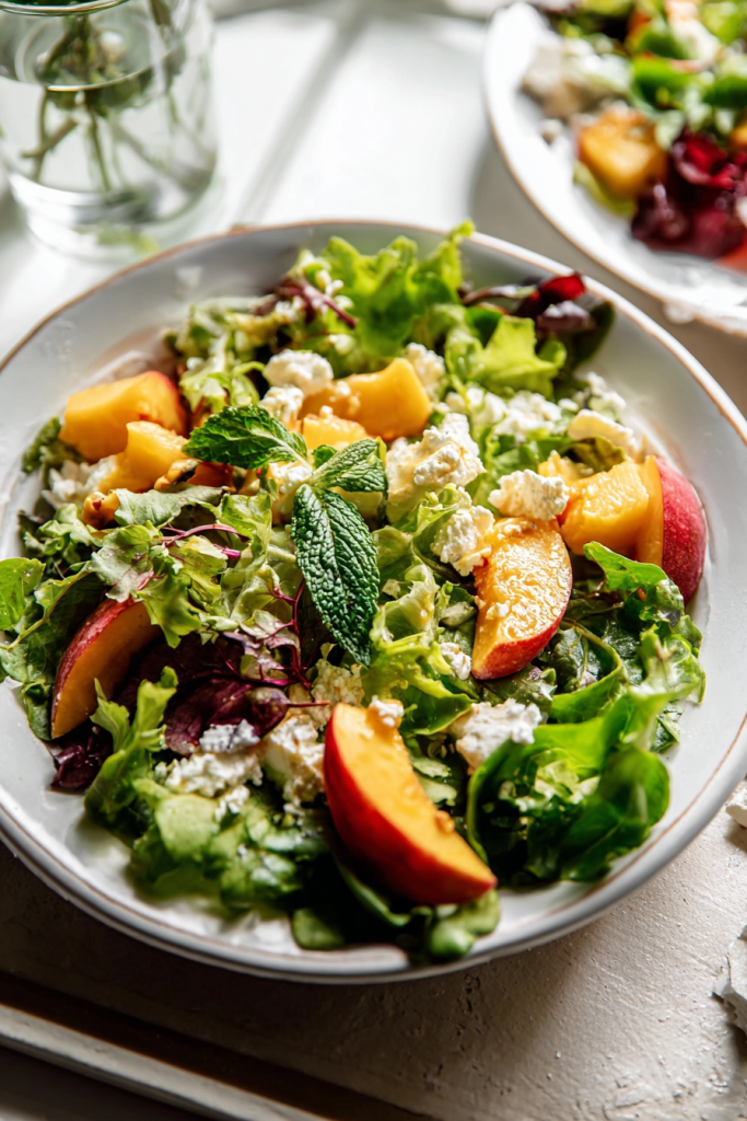 peach goat cheese salad