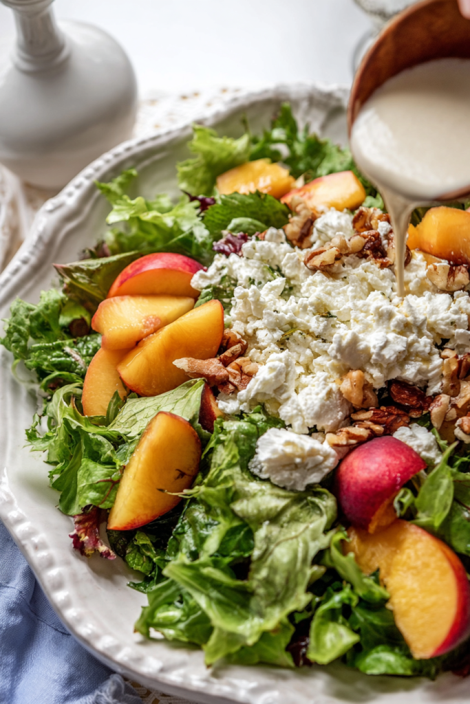 peach goat cheese salad