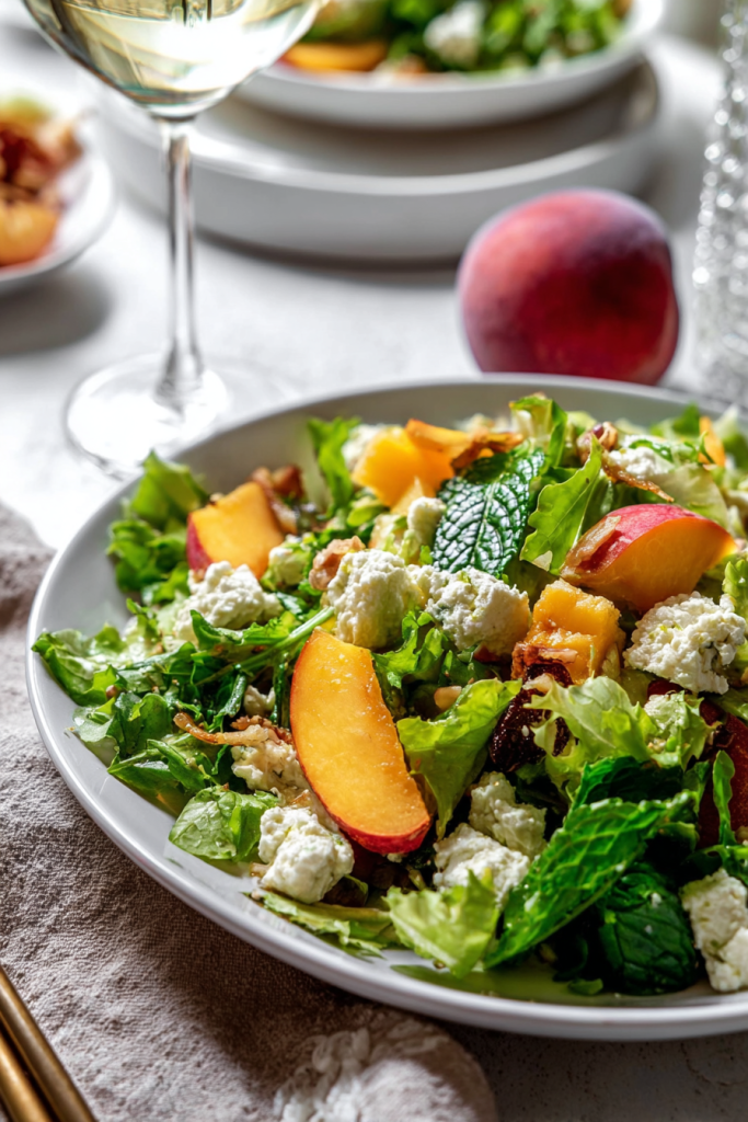 peach goat cheese salad