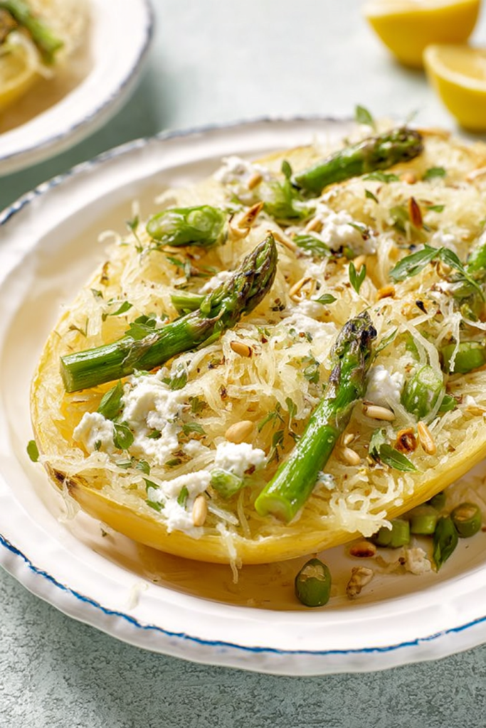 spaghetti squash with asparagus