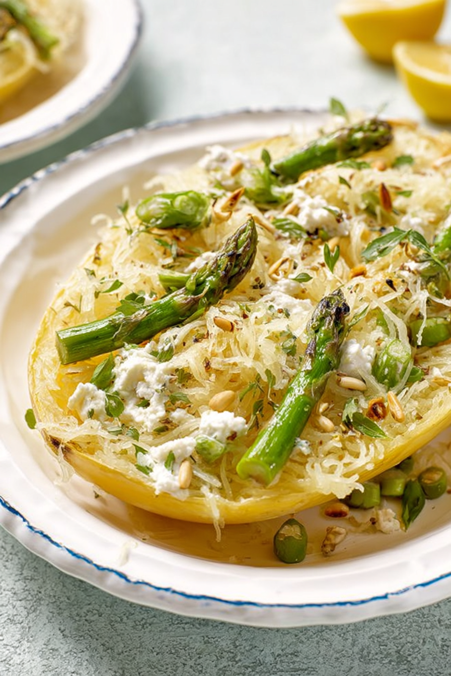 Spaghetti Squash with Asparagus and Lemon Ricotta