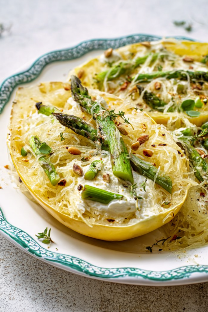 spaghetti squash with asparagus