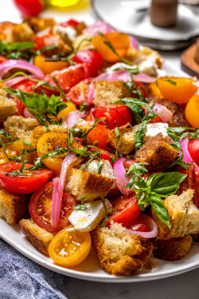 peach panzanella salad