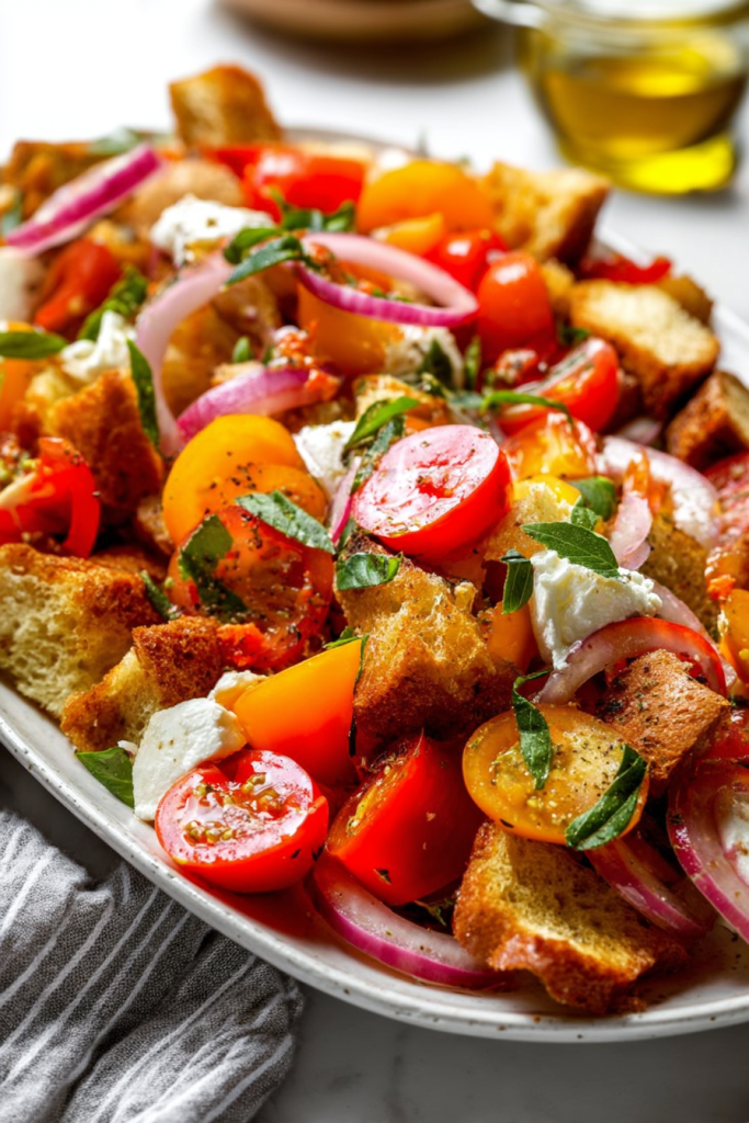 peach panzanella salad