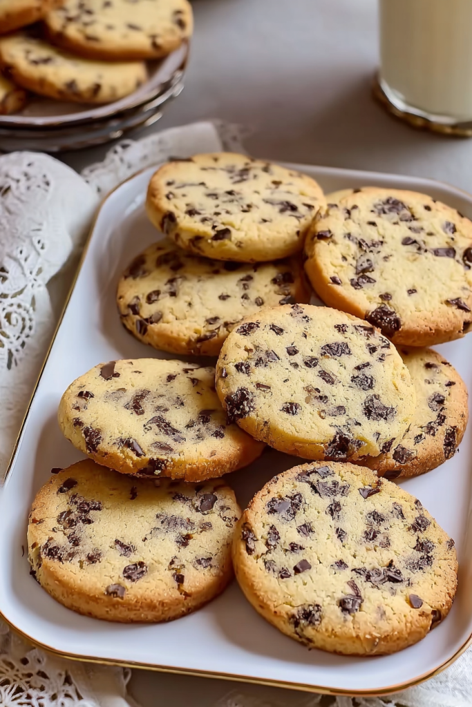 Toffee Chocolate Chip Shortbread Cookies