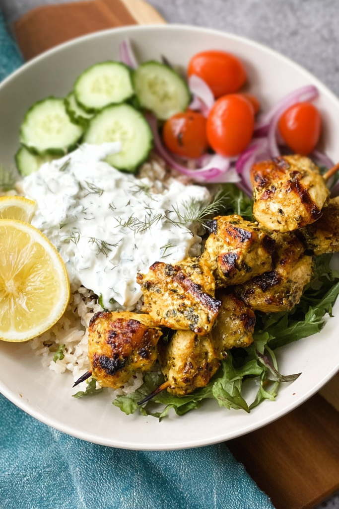 chicken tzatziki bowl