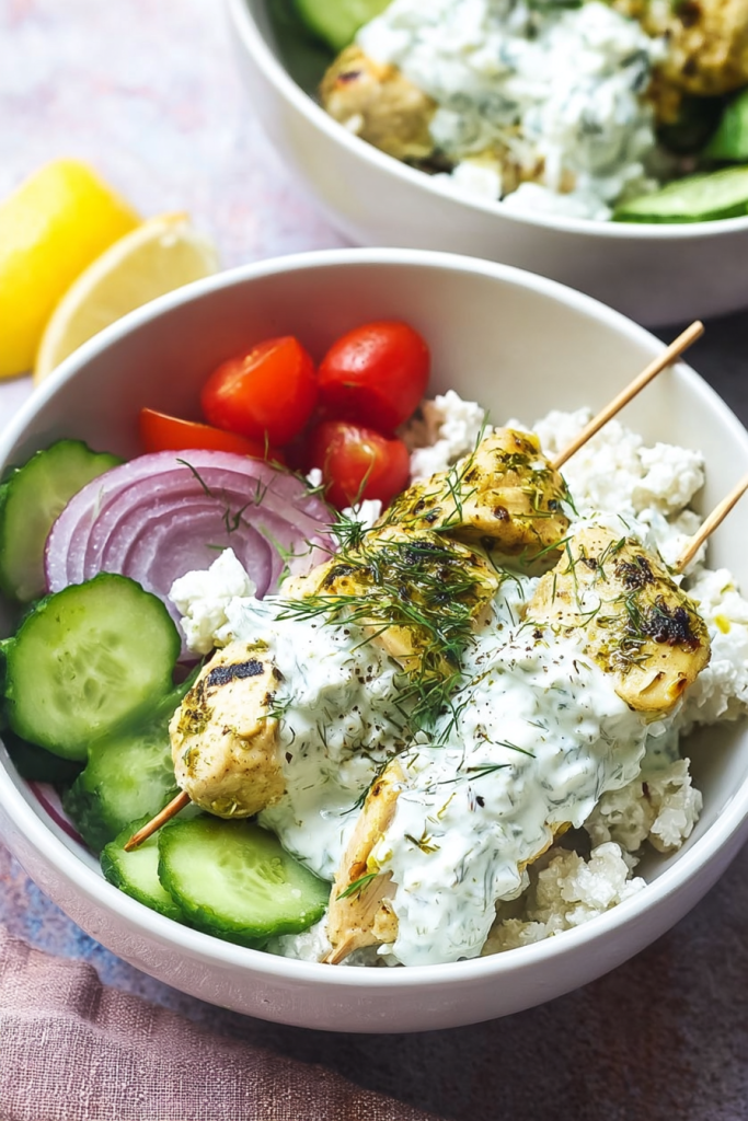 chicken tzatziki bowl
