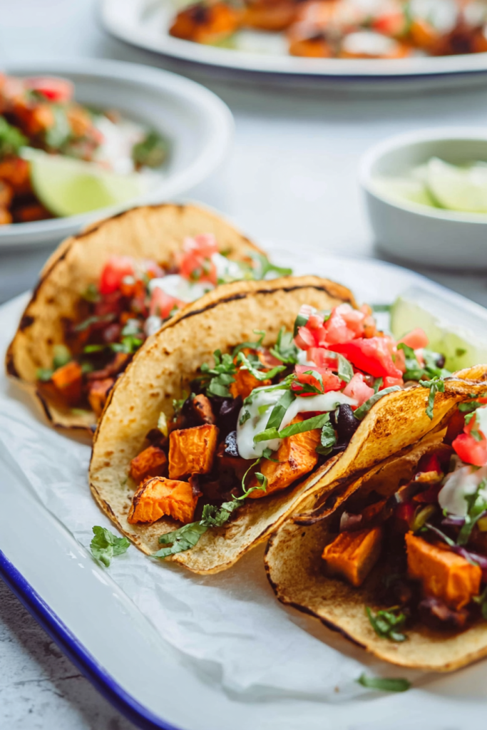 sheet pan sweet potato tacos