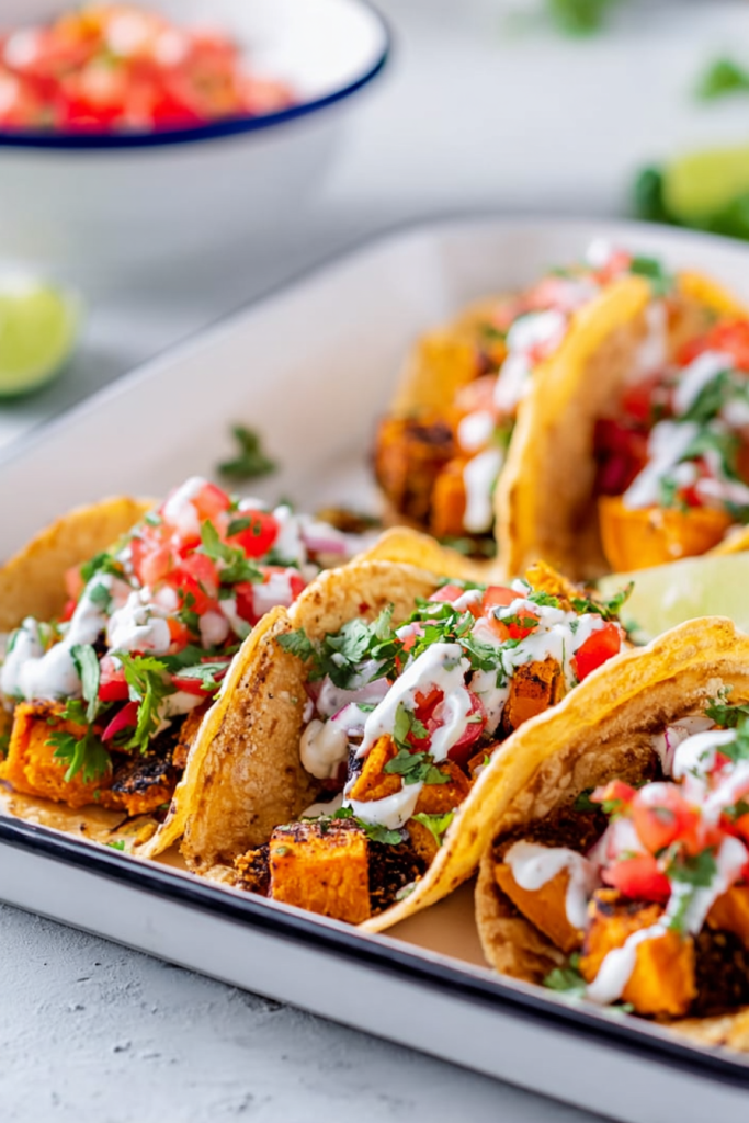 sheet pan sweet potato tacos