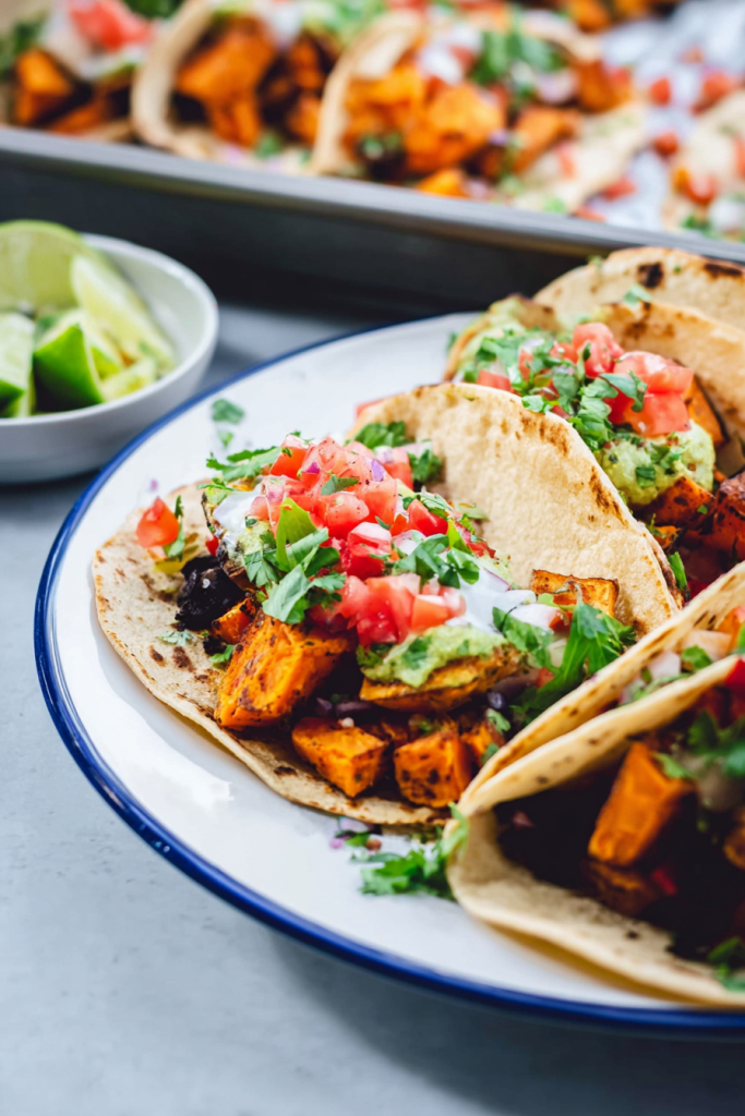 sheet pan sweet potato tacos