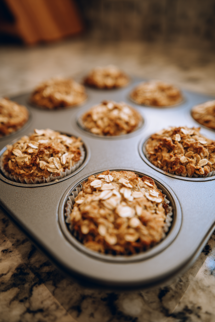 almond butter banana oatmeal cups