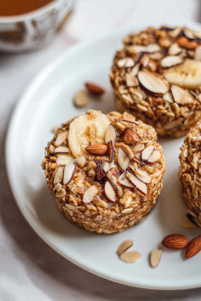 almond butter banana oatmeal cups
