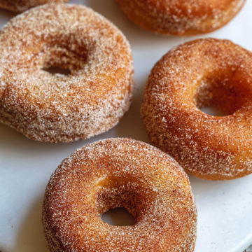 Fluffy Yeasted Doughnuts with Cinnamon Sugar