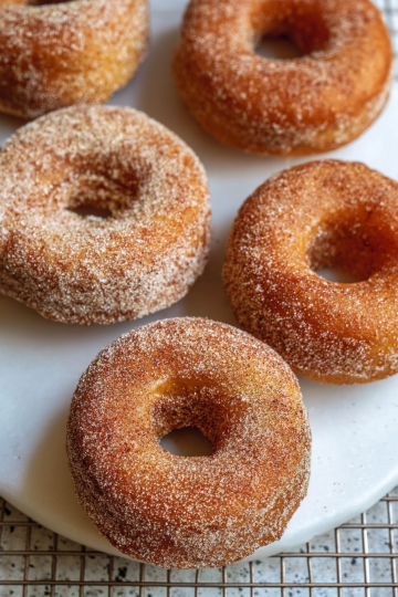 Fluffy Yeasted Doughnuts with Cinnamon Sugar
