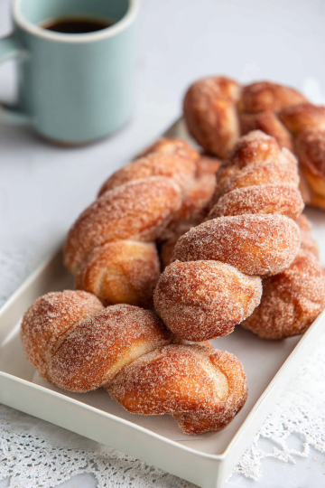 Twisted Doughnuts with Cinnamon Sugar