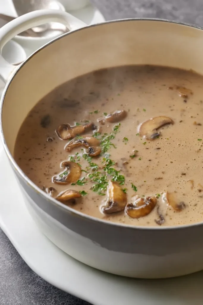 rich velvety mushroom soup